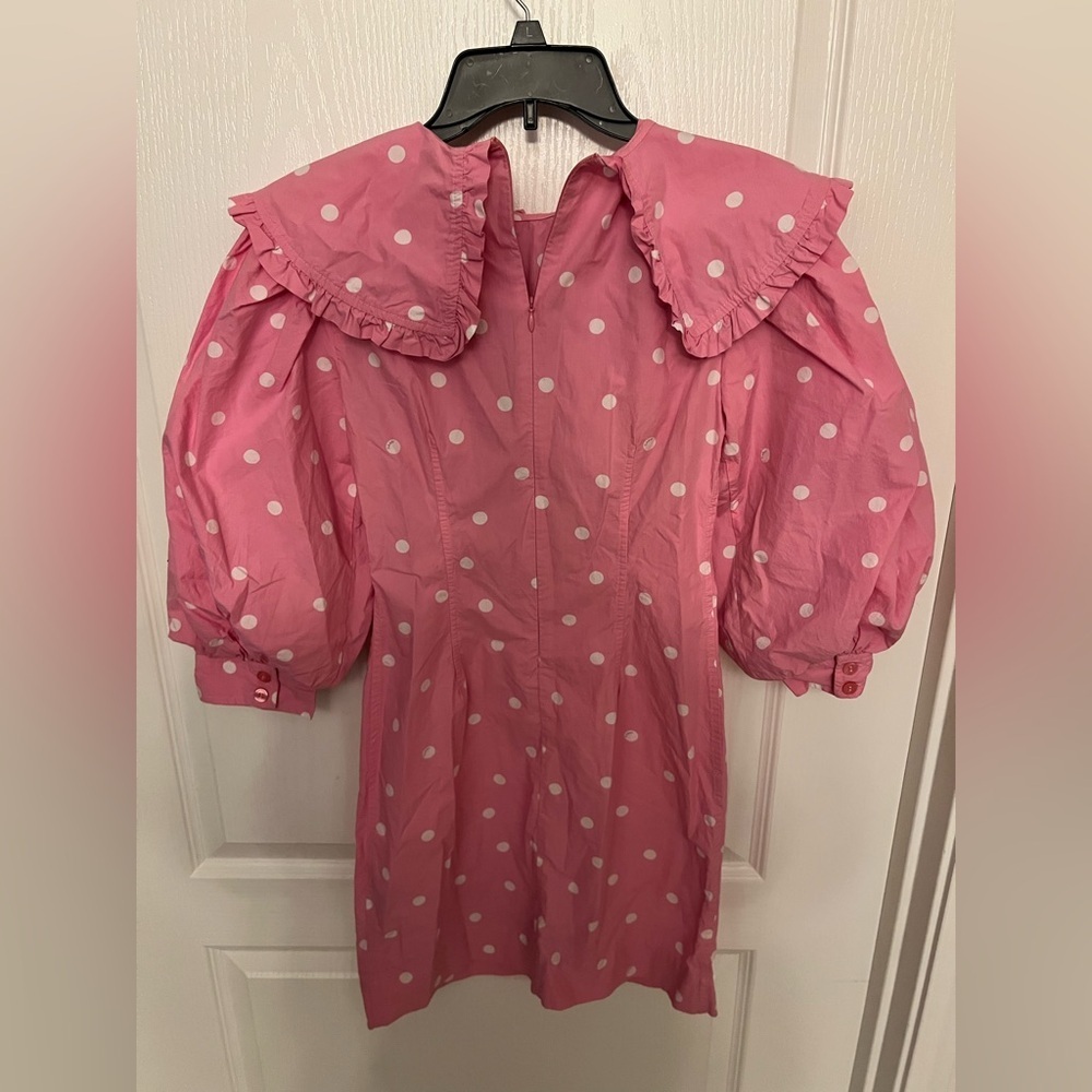 Ganni Pink and White Polka Dot Dress - Picture 5 of 8